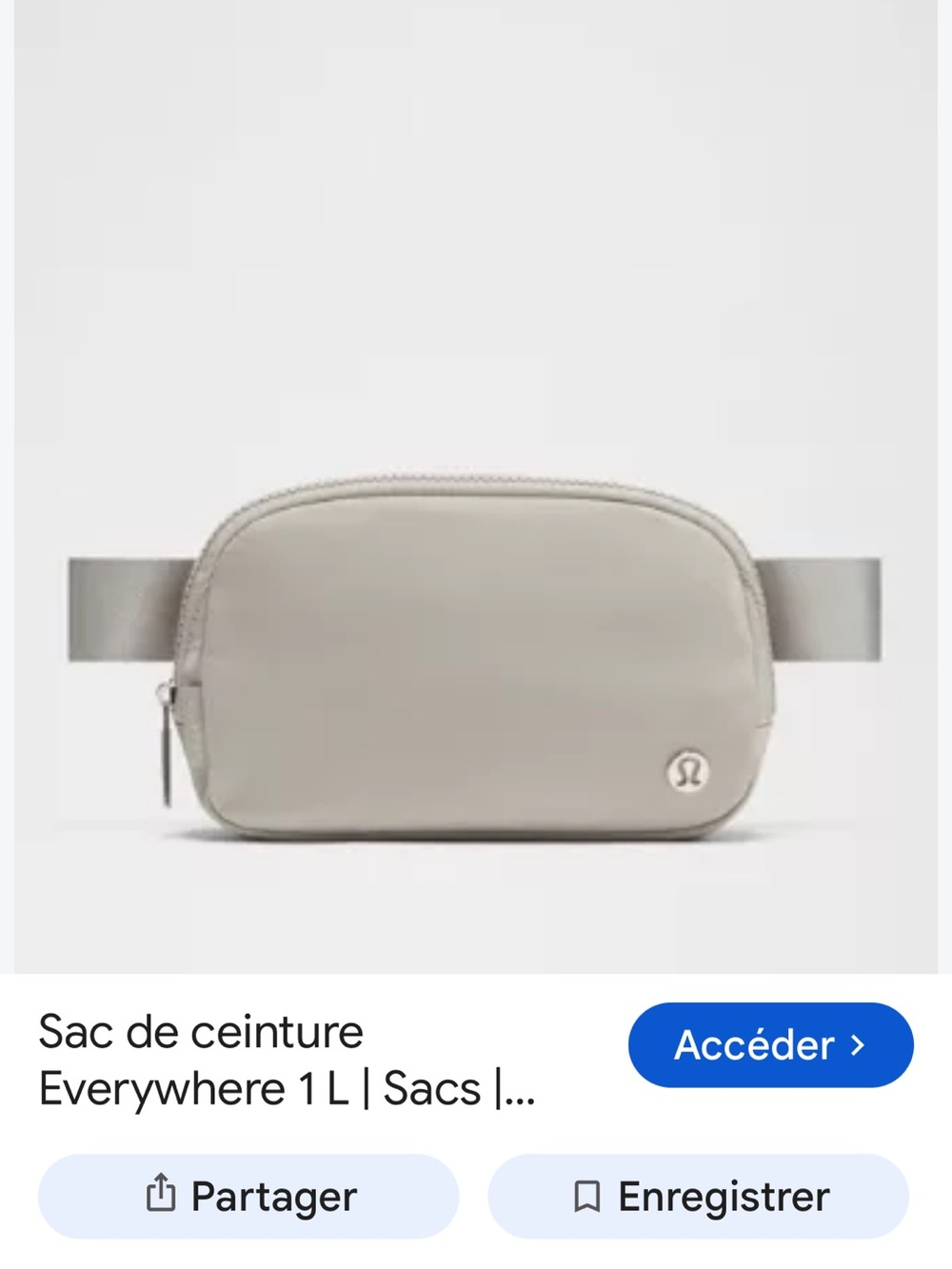 lululemon athletica Everywhere 1L Waist Bag - Light Gray
